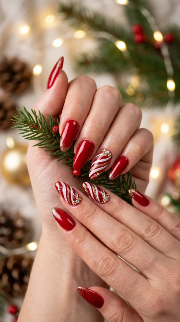Candy Apple Red Holiday Nails