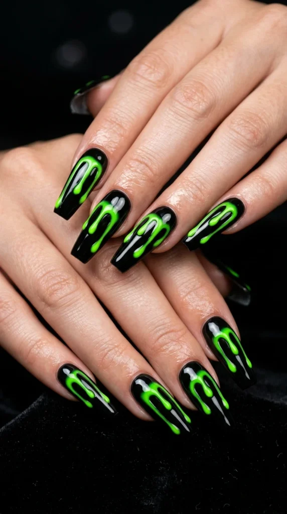 Poison Apple Drip Spooky Nails