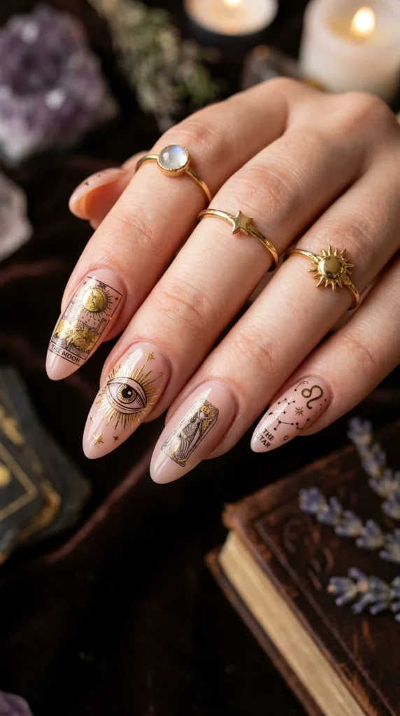 Tarot Card Mystic Spooky Nails
