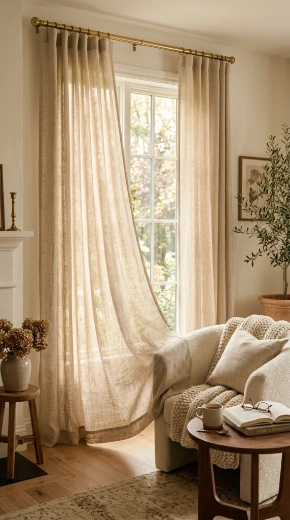 Soften Windows with Airy Linen Curtains