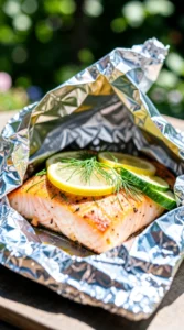 Grilled Lemon Herb Salmon Foil Packets