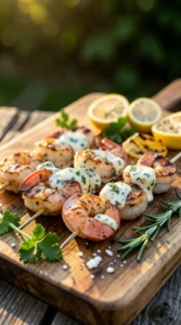 Grilled Shrimp Skewers with Garlic Herb Butter