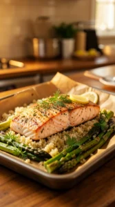 Sheet Pan Salmon with Lemon-Herb Quinoa