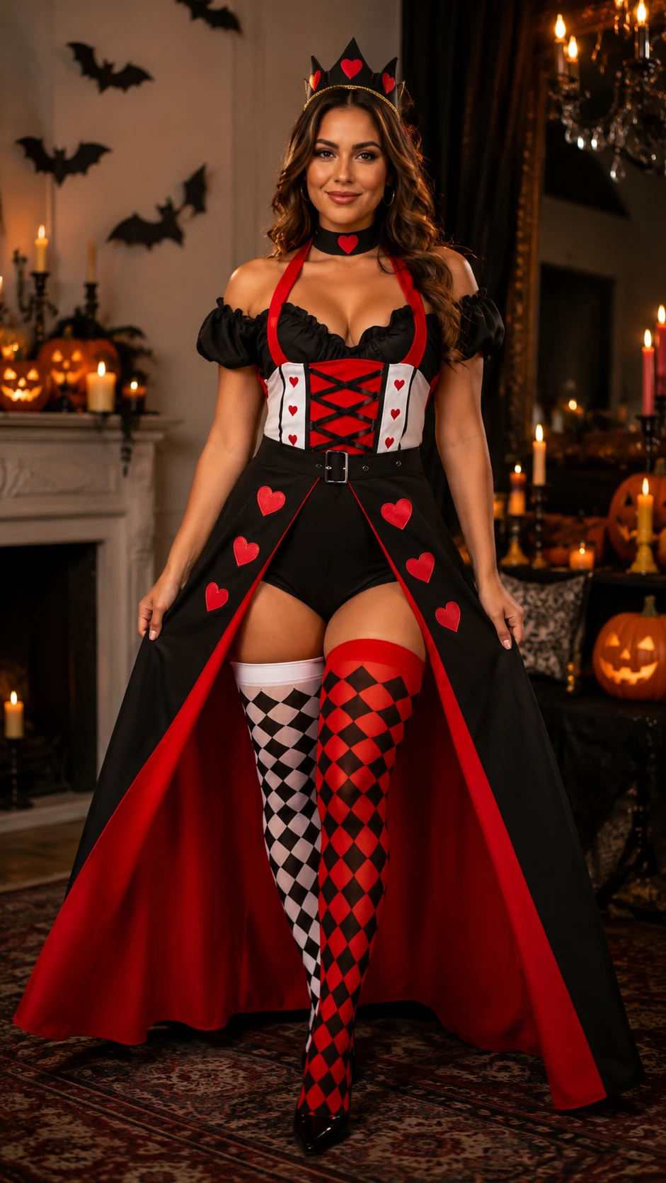 Queen of Hearts Costume Women Halloween Costume Woman 2025 Alice in Wonderland Outfits Fancy Cosplay Dress for Adult