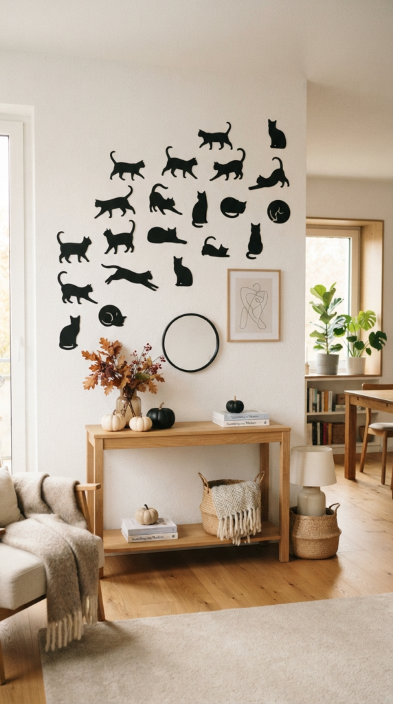 Black Cat Silhouette Wall Art