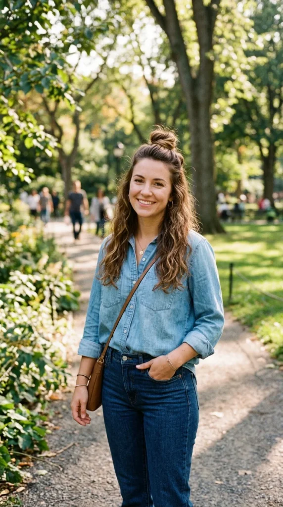 5. Half-Up Top Knot for Cute Summer Hairstyles