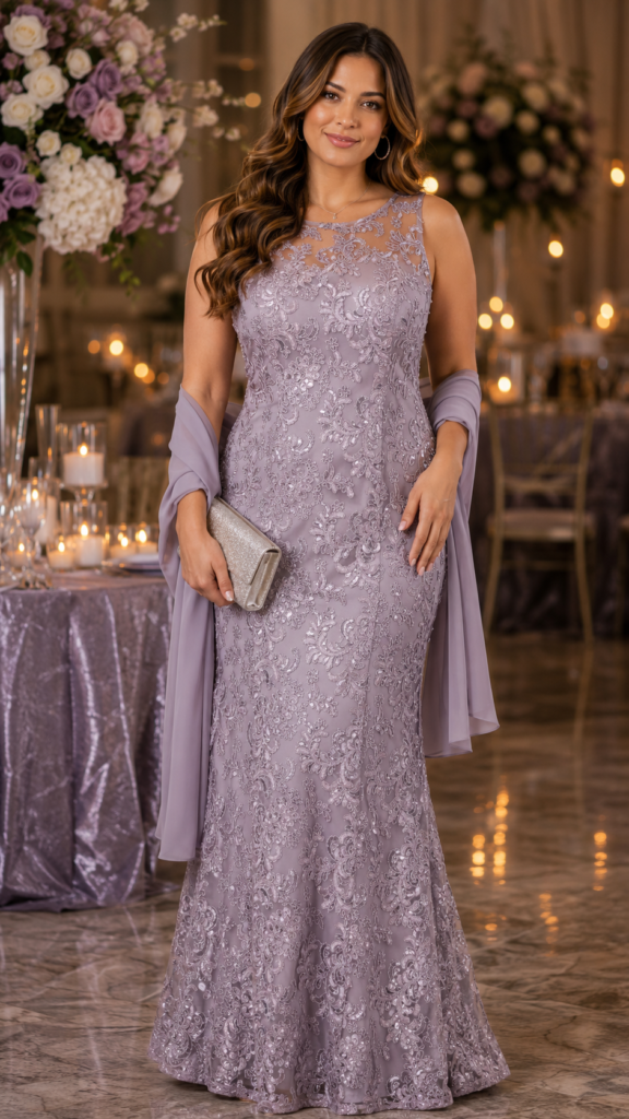 Alex Evenings Long Sleeveless Mother of the Bride Dress with Shawl