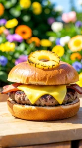 Fire-Grilled Hawaiian Pineapple Chicken Burgers