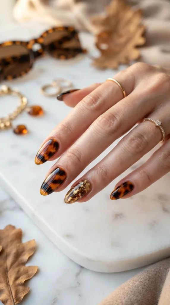 Tortoiseshell Print Nails