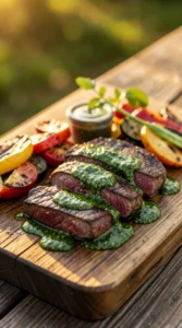 Grilled Flank Steak with Fresh Chimichurri