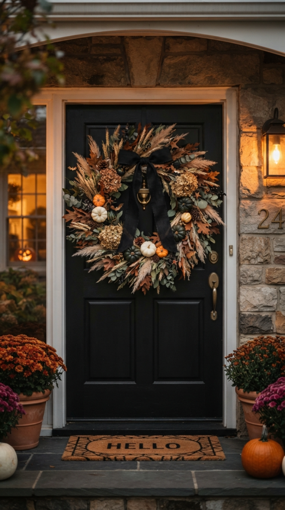 Halloween Wreath With Dried Florals