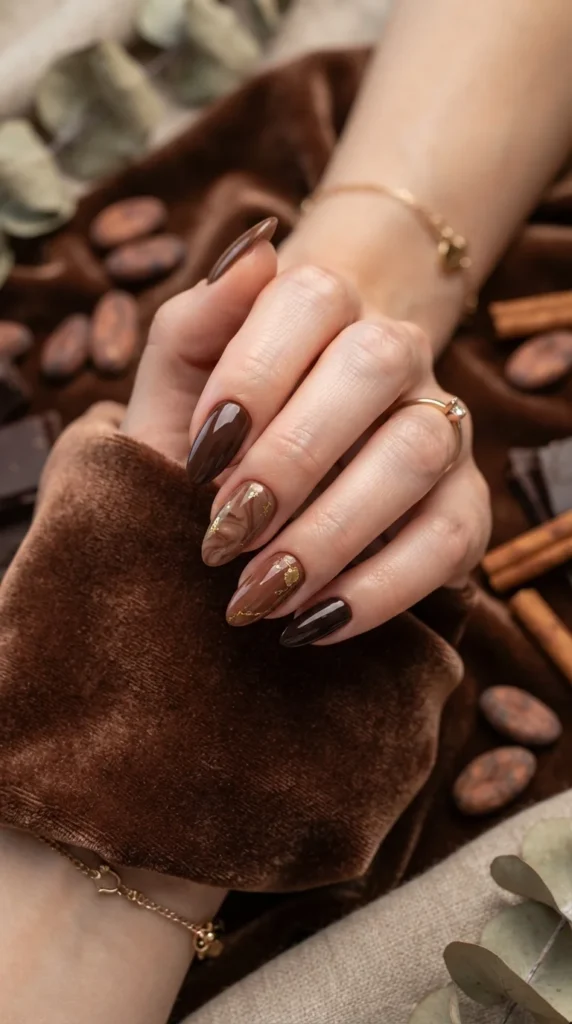 Chocolate Brown Nails