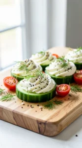 Easy Cucumber Herb Bites with Cream Cheese