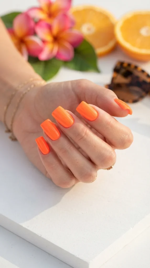 8. Neon Orange Squares