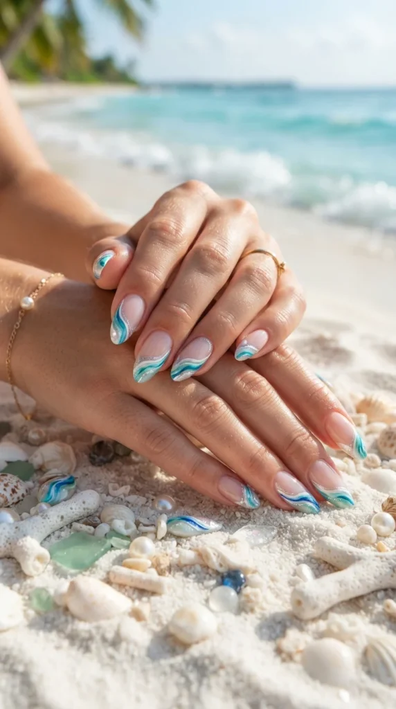 Ocean Wave French Tips