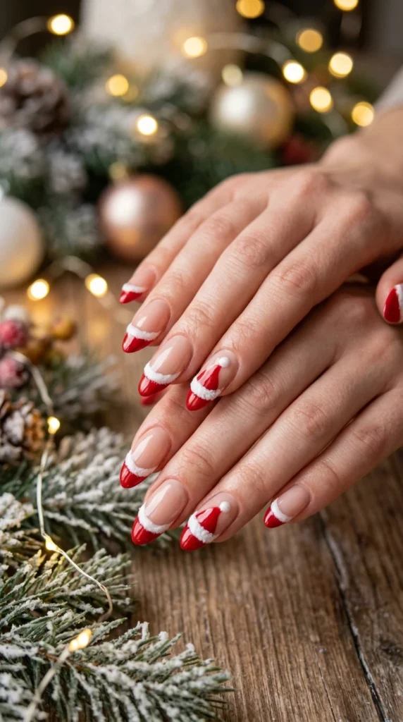 Little Santa Hat Winter Nails