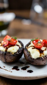Grilled Capers Stuffed Portobello Mushrooms