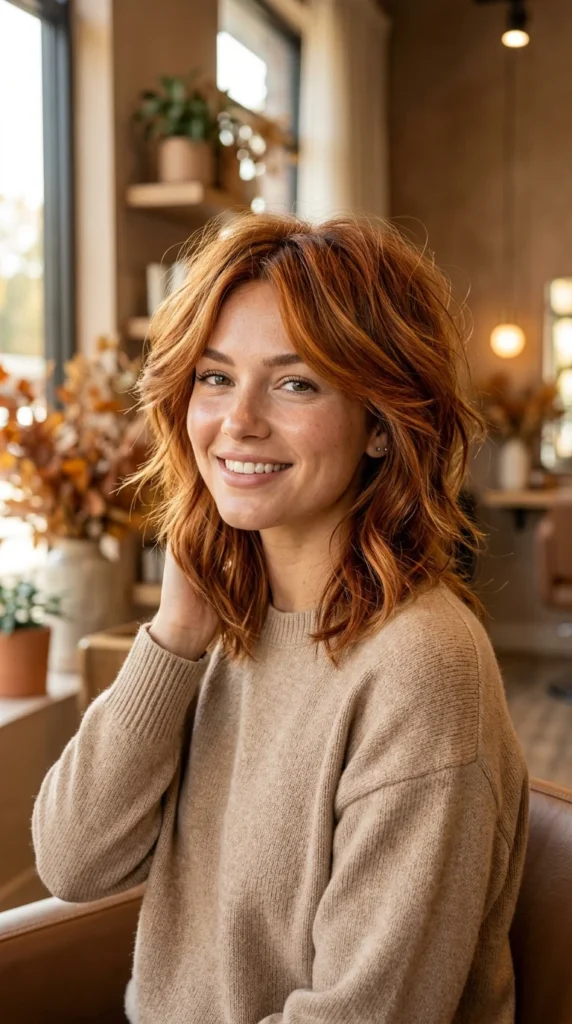 9. Pumpkin Spice Shag: Playful Layers for Fall Style & Color