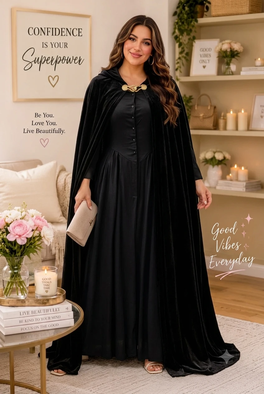 Renaissance Hooded Cloak for Women Men, Gothic Medieval Vintage Cape Halloween Cosplay Costume