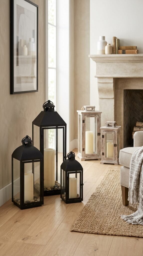 lluminate Corners with Glass Lanterns