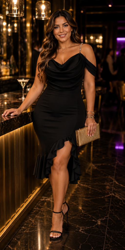 CHICME Pearl Strap Bodycon Midi Dress