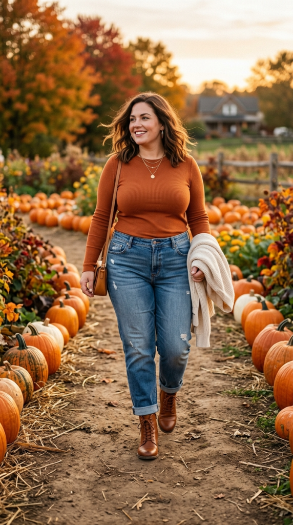 Boyfriend Jeans and Fitted Top