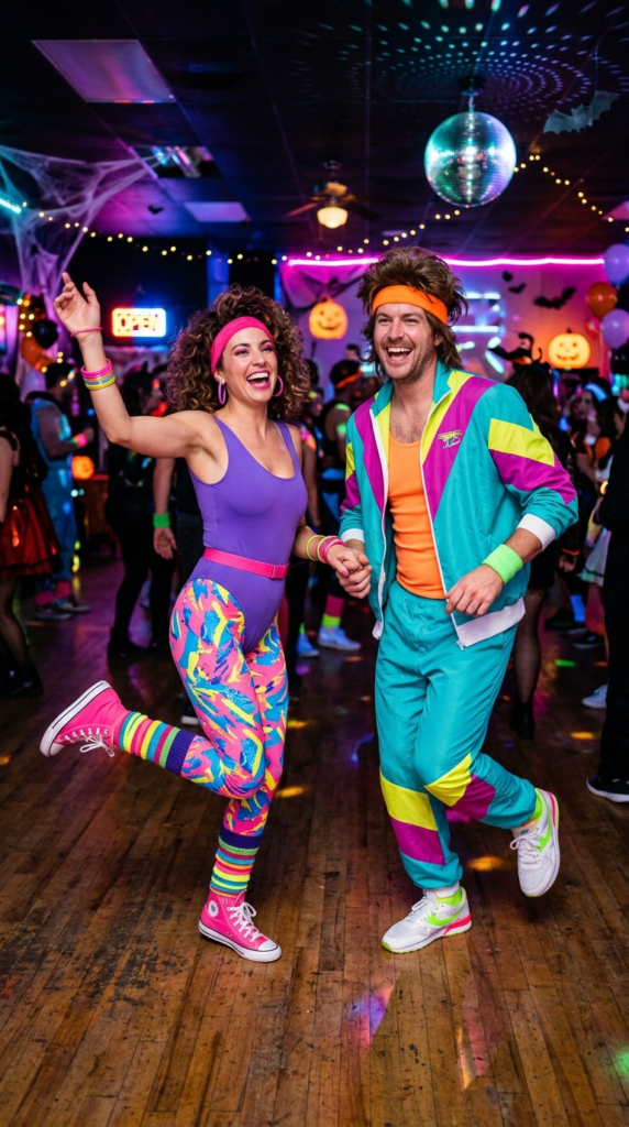 80s Neon Workout Couple