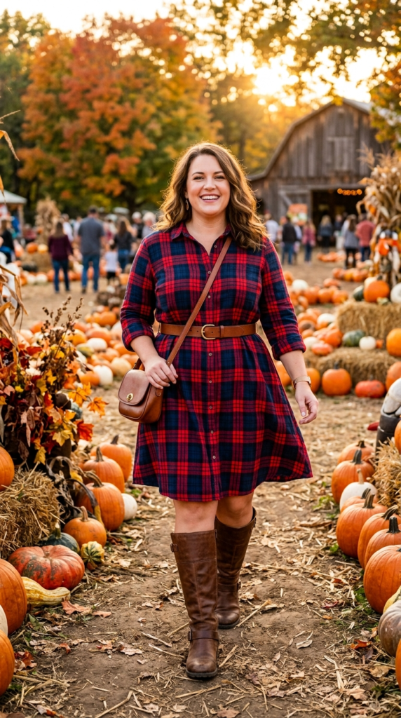 Oversized Flannel Shirt Dress