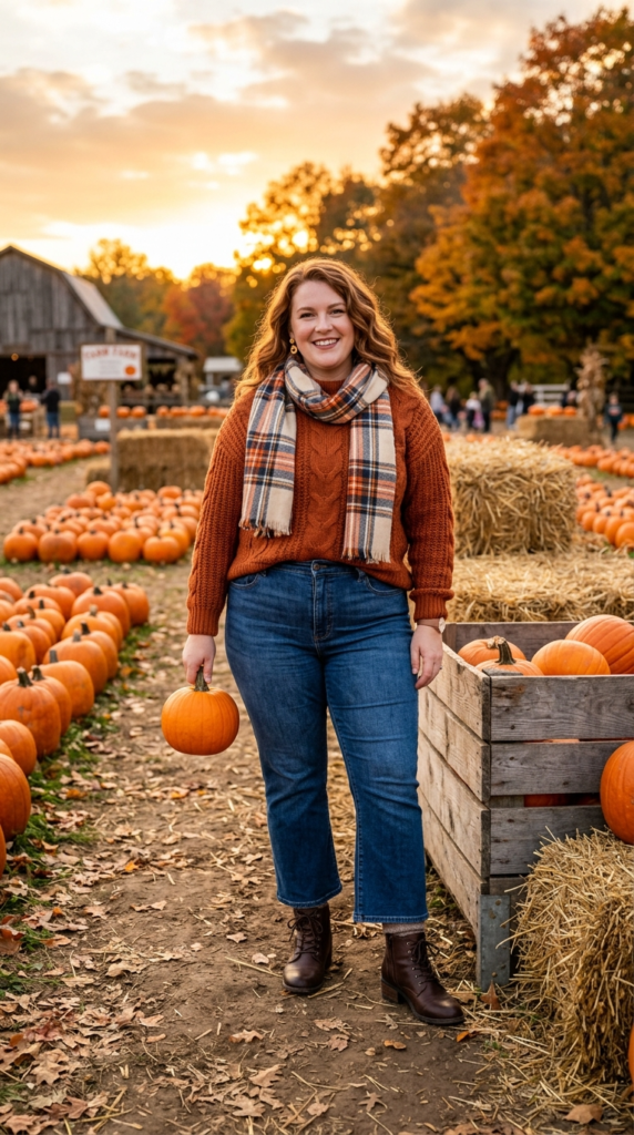 High-Waisted Jeans and Chunky Sweater