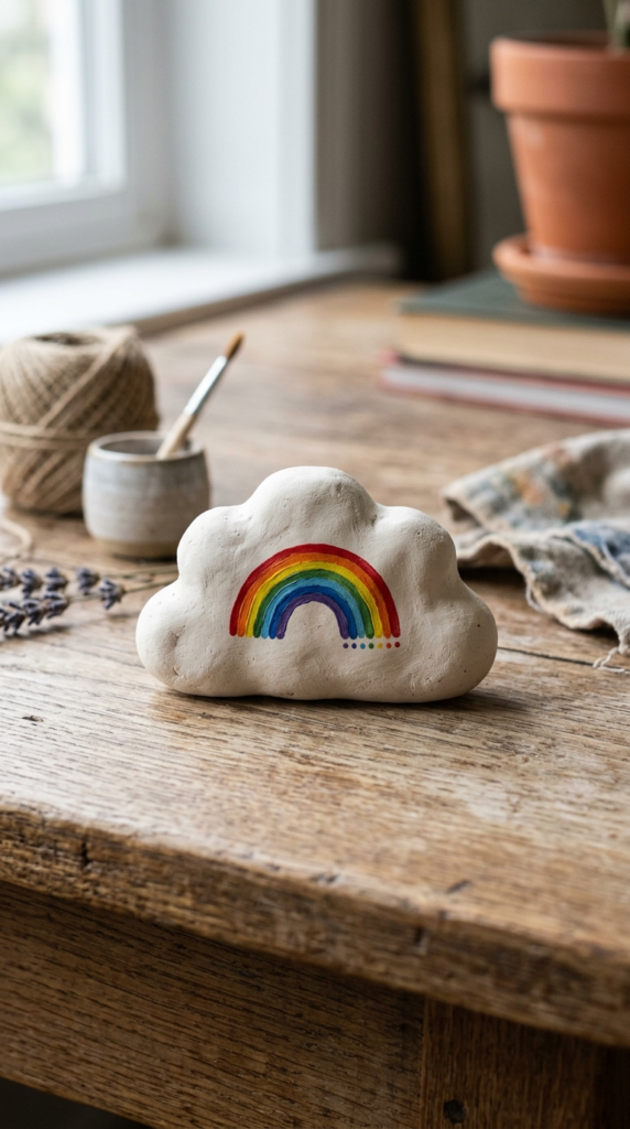 Mini Cloud and Rainbow Figure
