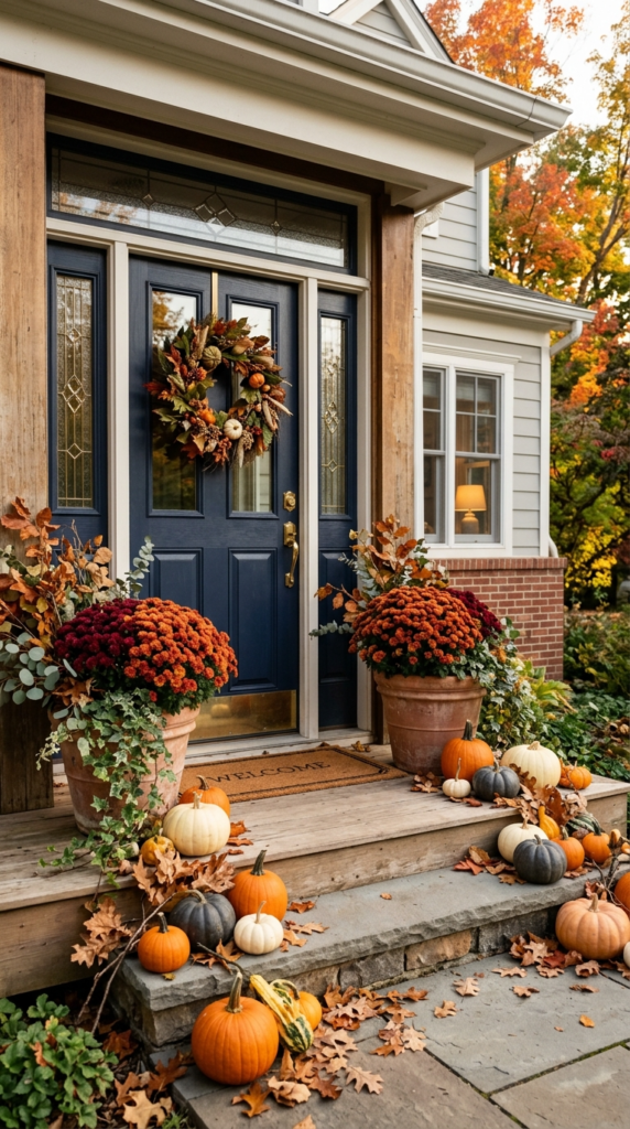 Potted Mums and Pumpkins Combo
