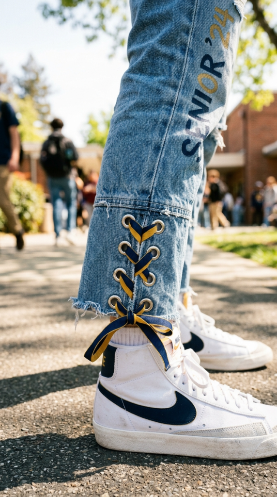 Ribbon Lacing at the Ankle