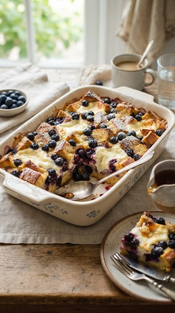 Blueberry Cream Cheese Breakfast Casserole