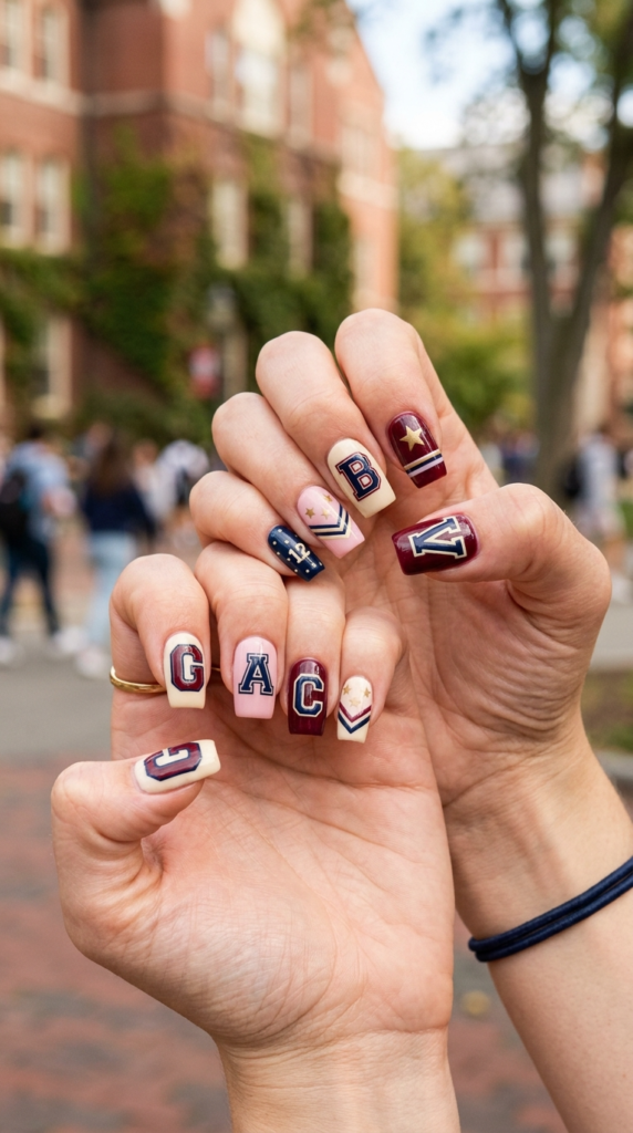 Varsity Letter Nails