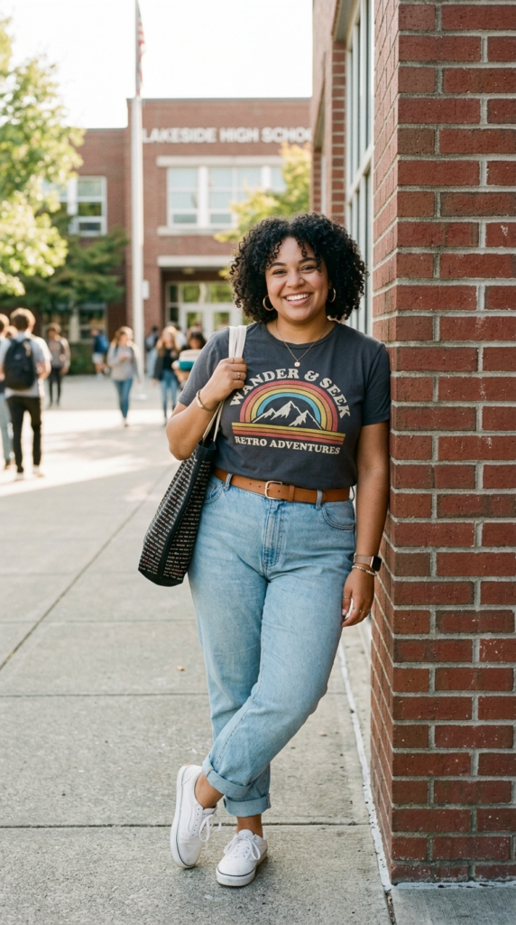 Mom jeans, senior year energy.