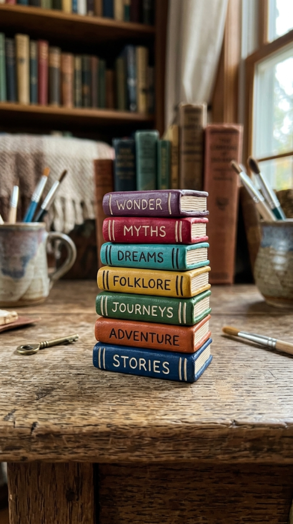 Mini Book Stack Figure