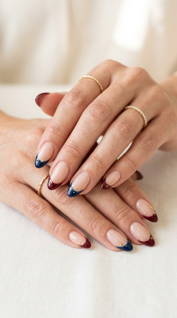 School Color French Tips