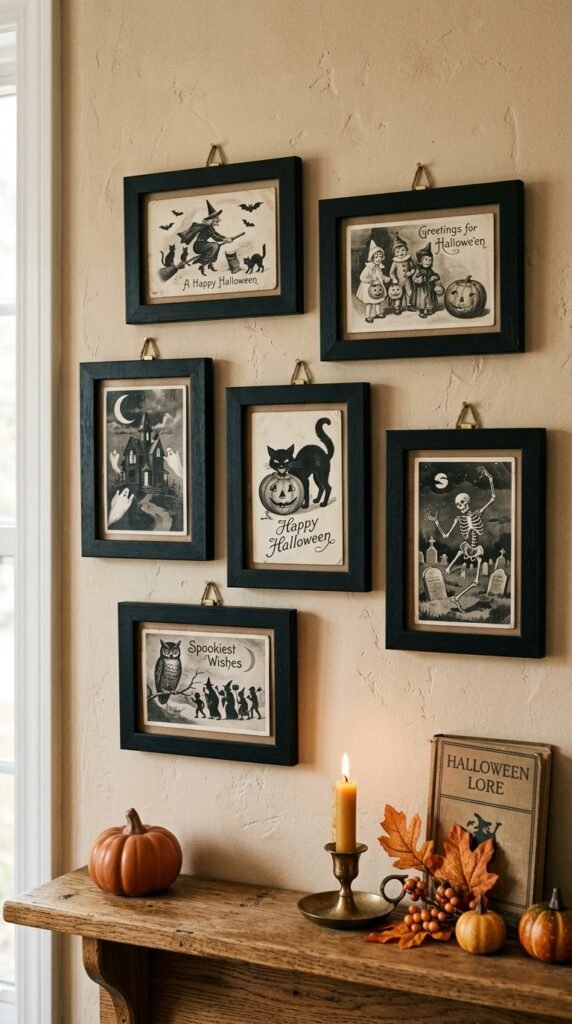 Framed Vintage Halloween Postcards