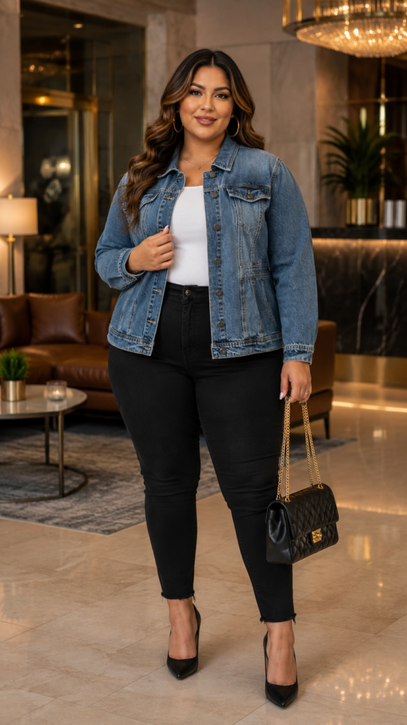 Agnes Orinda Plus Size Denim Jacket for Women Long Sleeve Button Washed Front Trucker Loose Jean Jacket 2026 Western Outfit