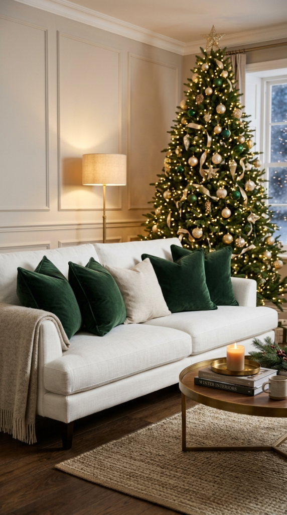 Deep Forest Green Velvet Accent Pillows