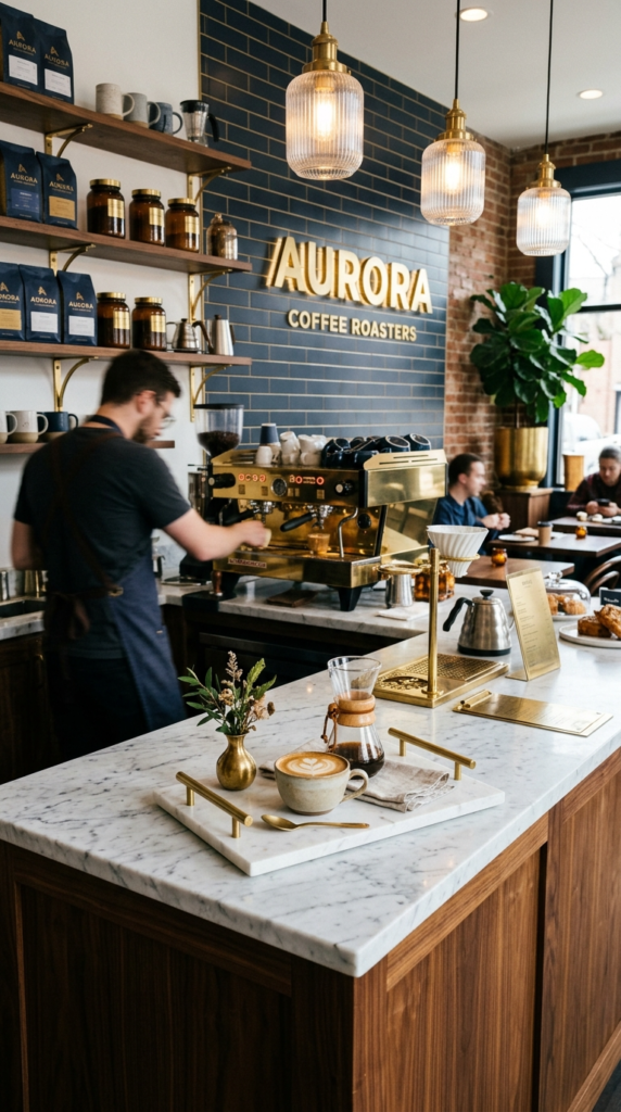 Coffee Bar with a Marble Tray
