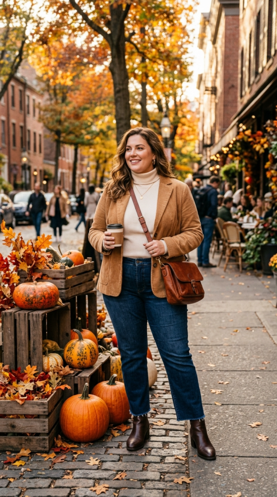 Corduroy jacket with jeans