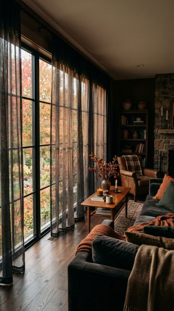 Sheer Black Window Curtains