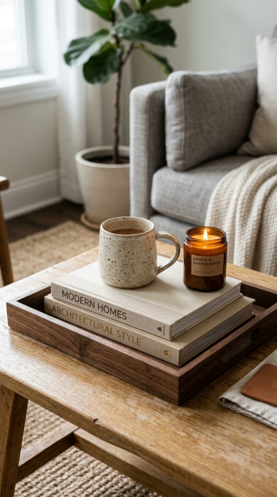 Ceramic Coffee Table Books and Decorative Trays