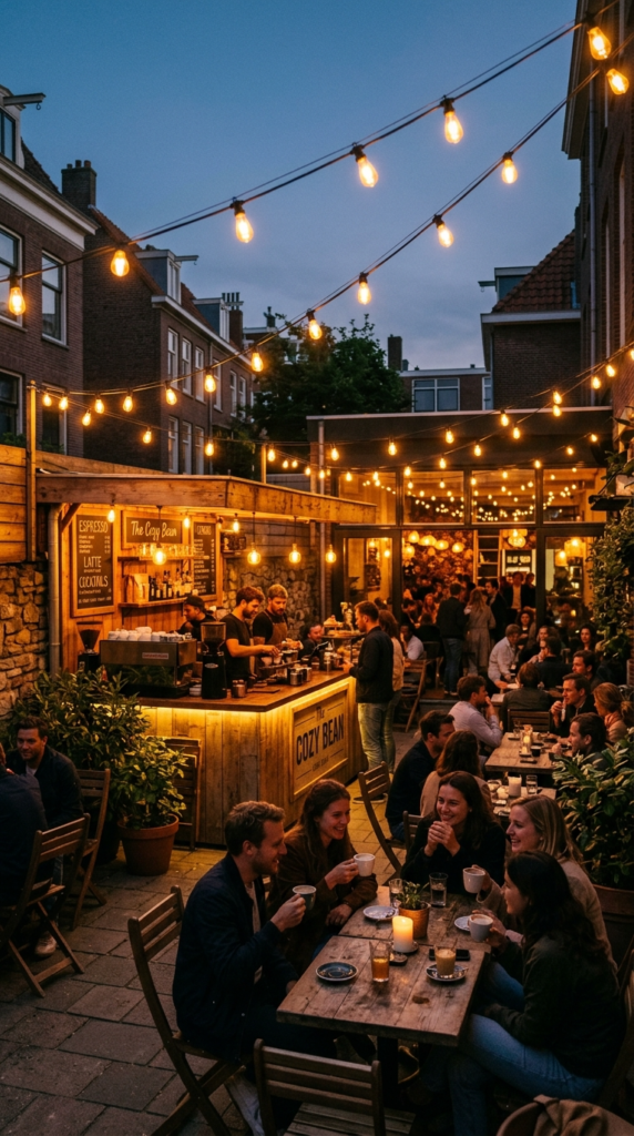 Coffee Bar with String Lights