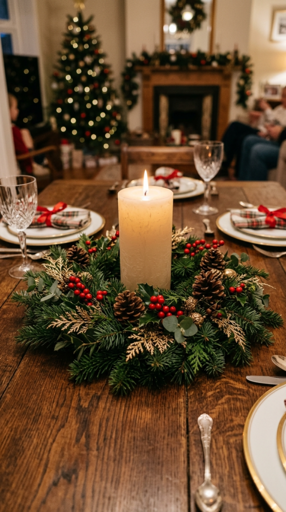Candle Ring Wreath Centerpiece
