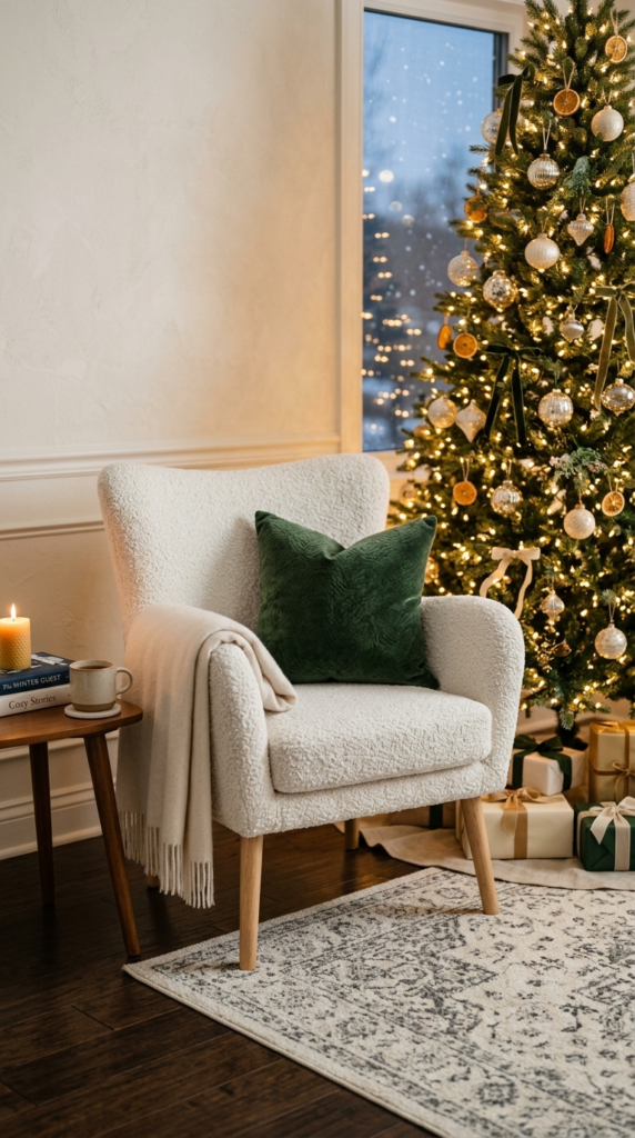 Neutral Boucle Accent Chairs for Winter