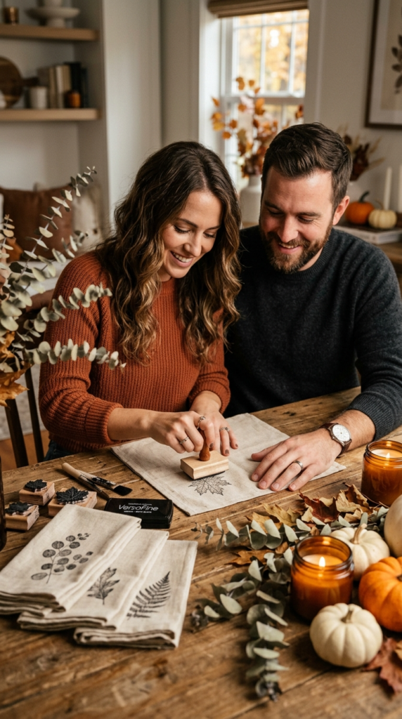 Hand-Stamped Linen Napkins