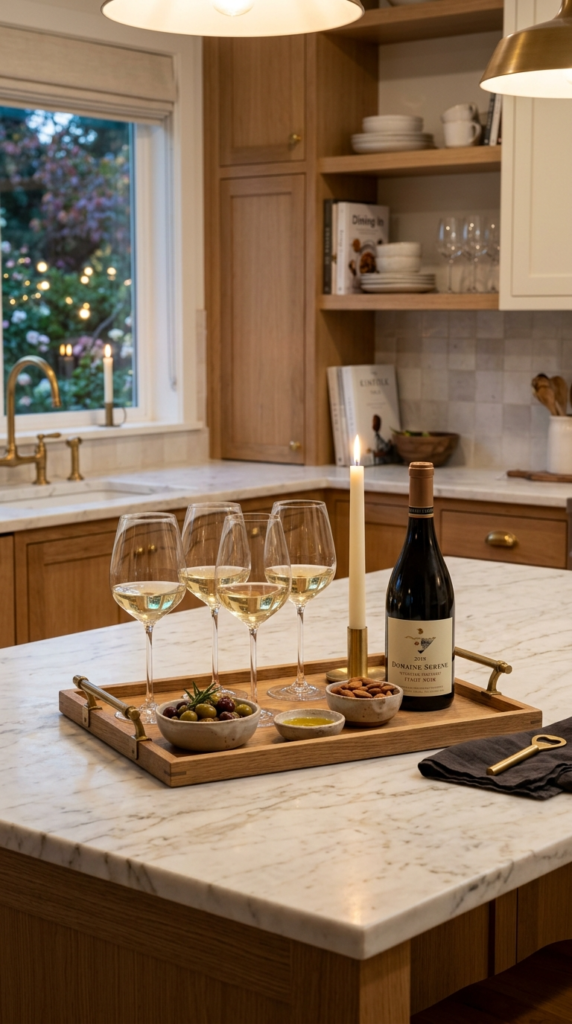 Styled Wine and Glassware Corner