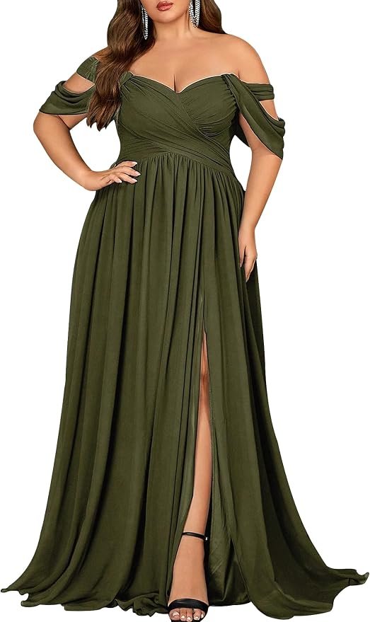 Off-Shoulder Lace-Up A-Line Gown